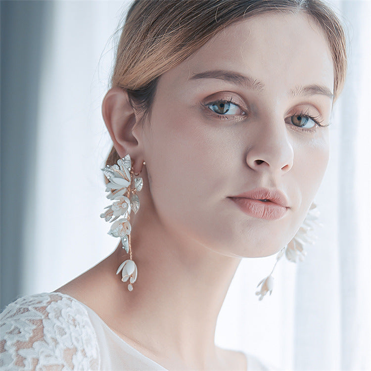 Floral Statement Drop Earrings