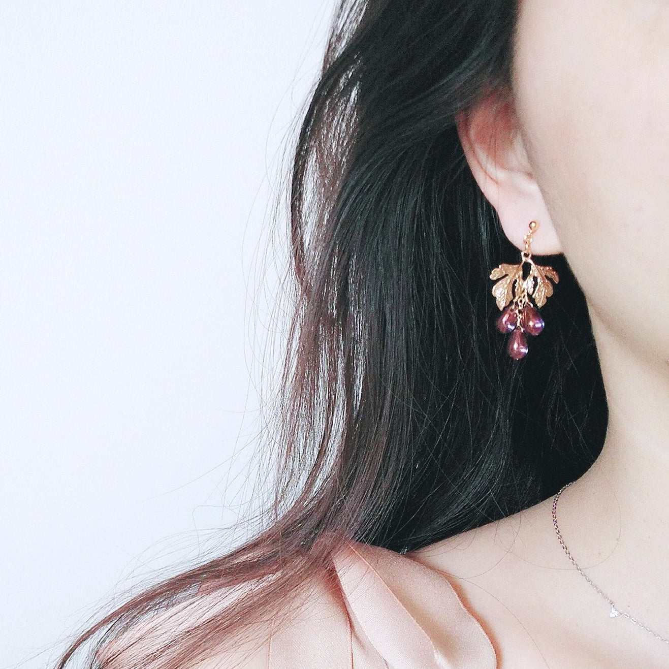 Vintage Grape Drop Earrings