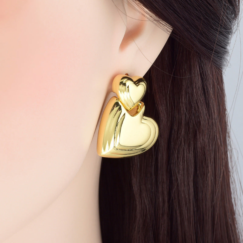 Amora Double Heart Earrings