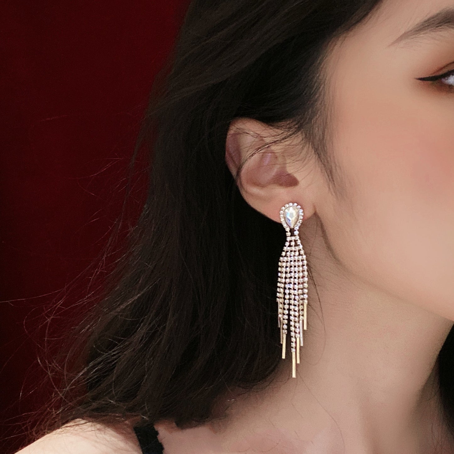 Luna Crystal Tassel Earrings