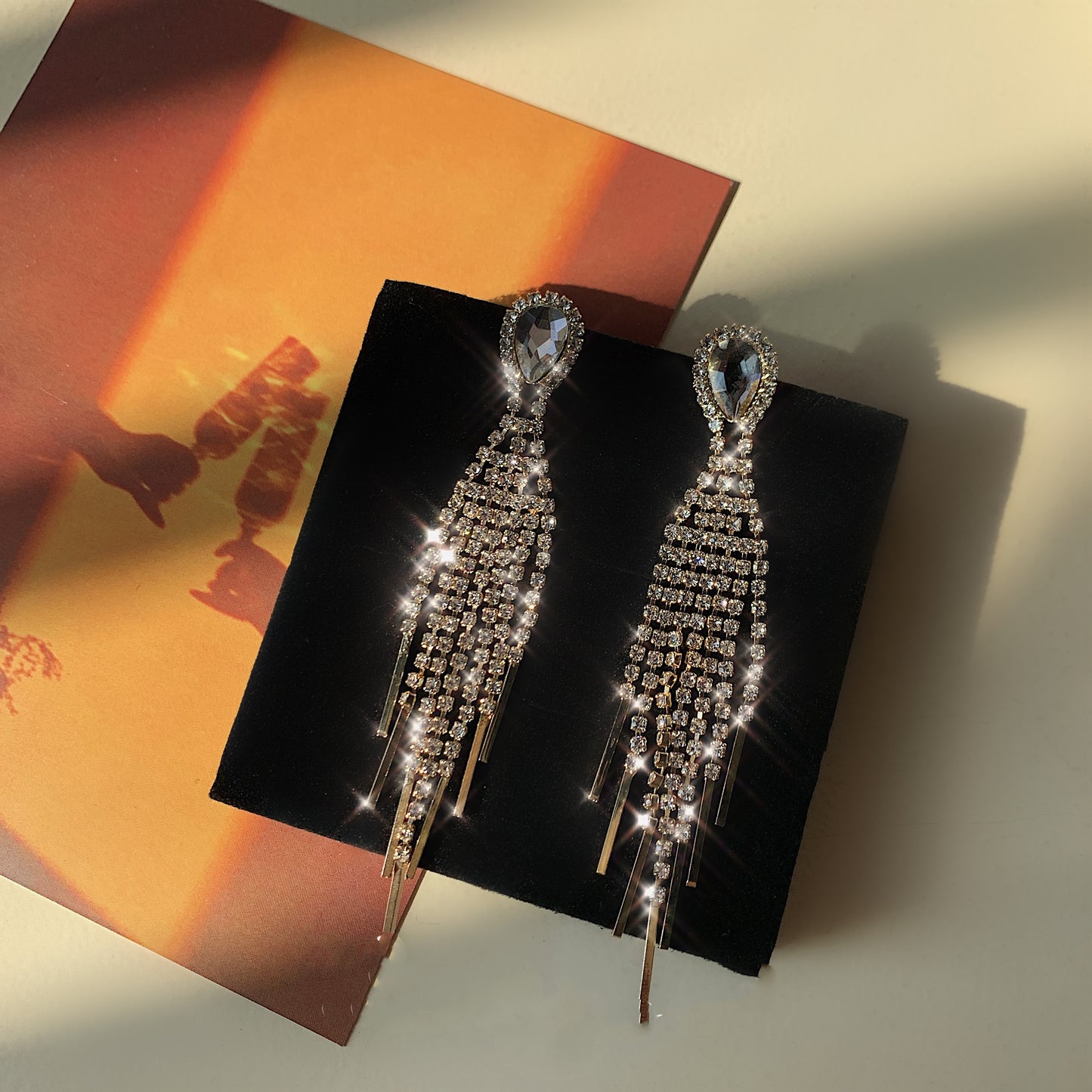 Luna Crystal Tassel Earrings