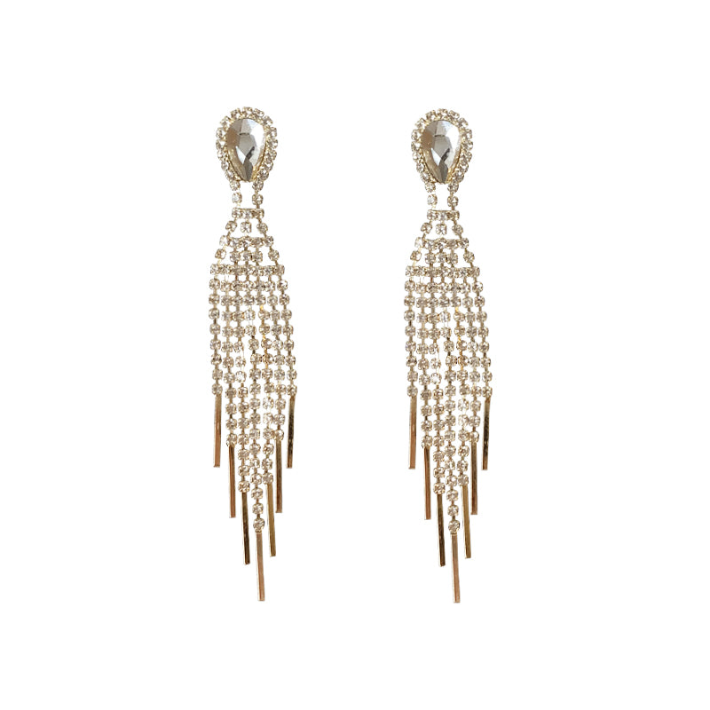 Luna Crystal Tassel Earrings