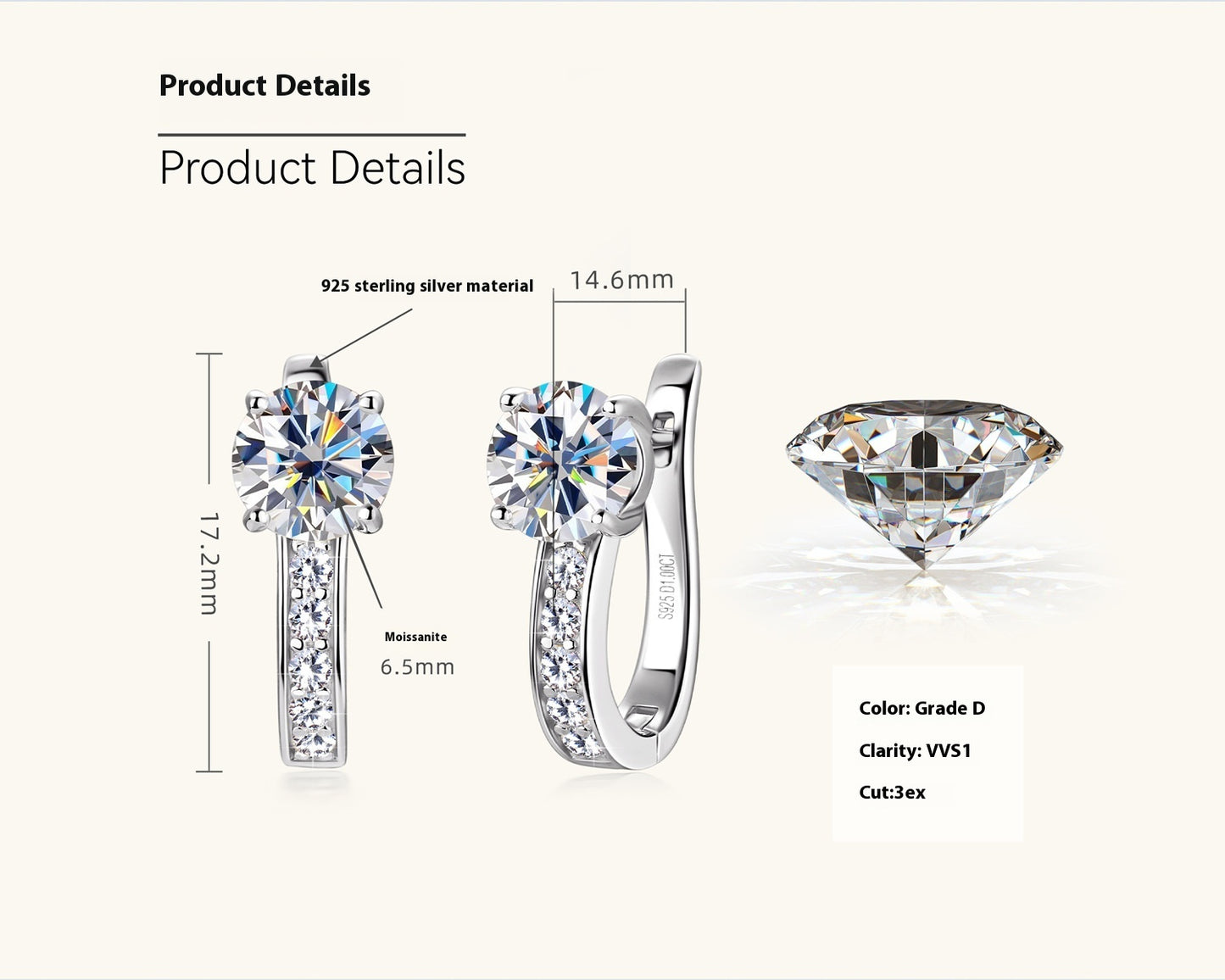 Lyra Moissanite Hoop Earrings