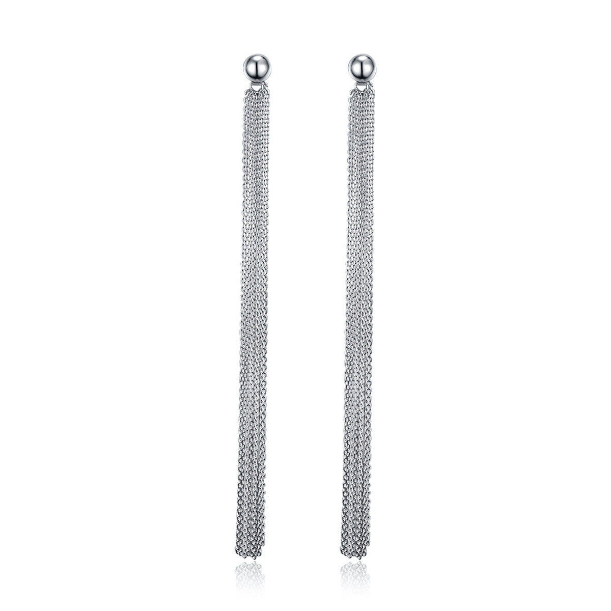 Aurora Long Tassel Earrings 925 Sterling Silver