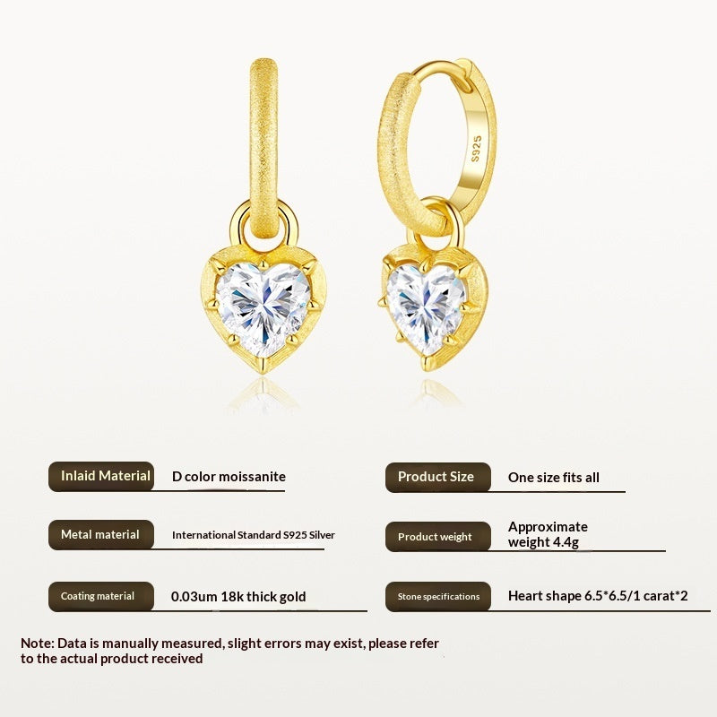 Amora Heart Moissanite Earrings