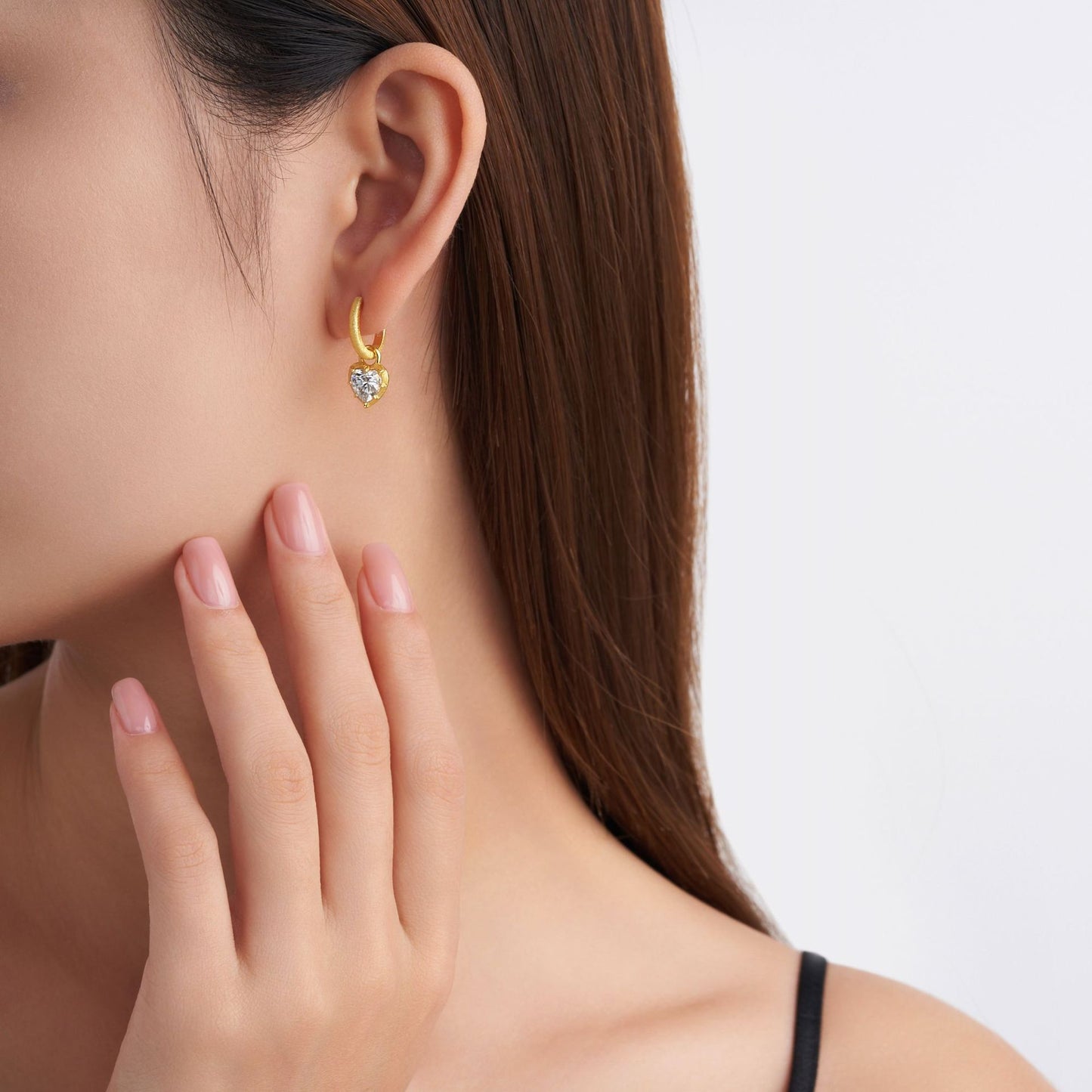 Amora Heart Moissanite Earrings