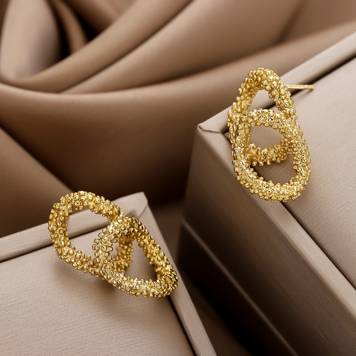 Amara Textured Gold Earrings