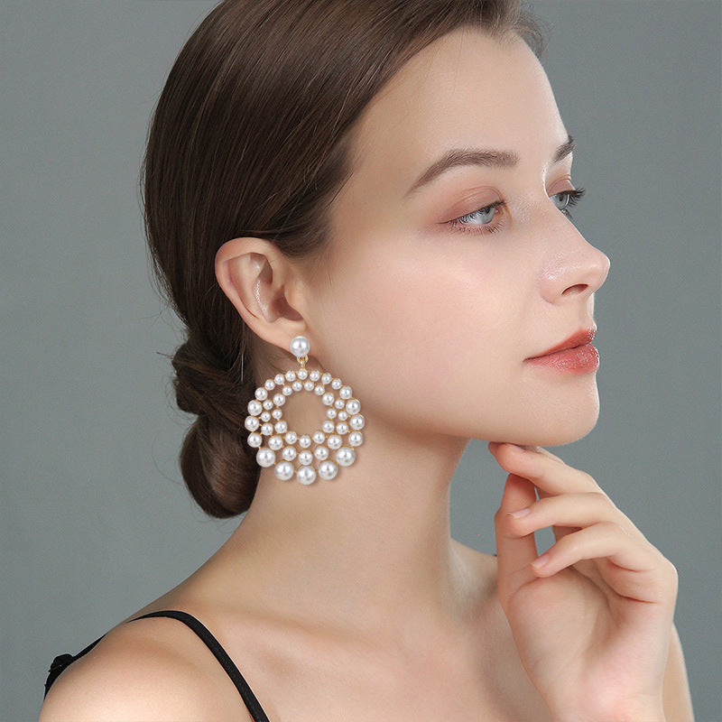Pearl Halo Statement Earrings