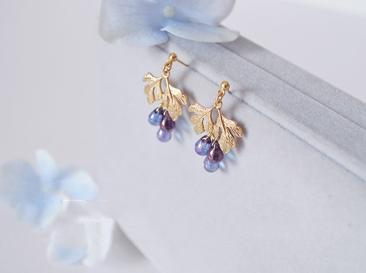 Vintage Grape Drop Earrings