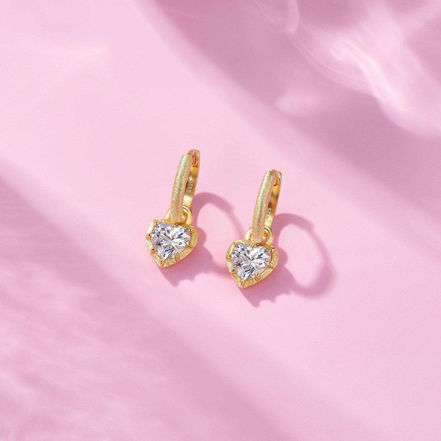 Amora Heart Moissanite Earrings