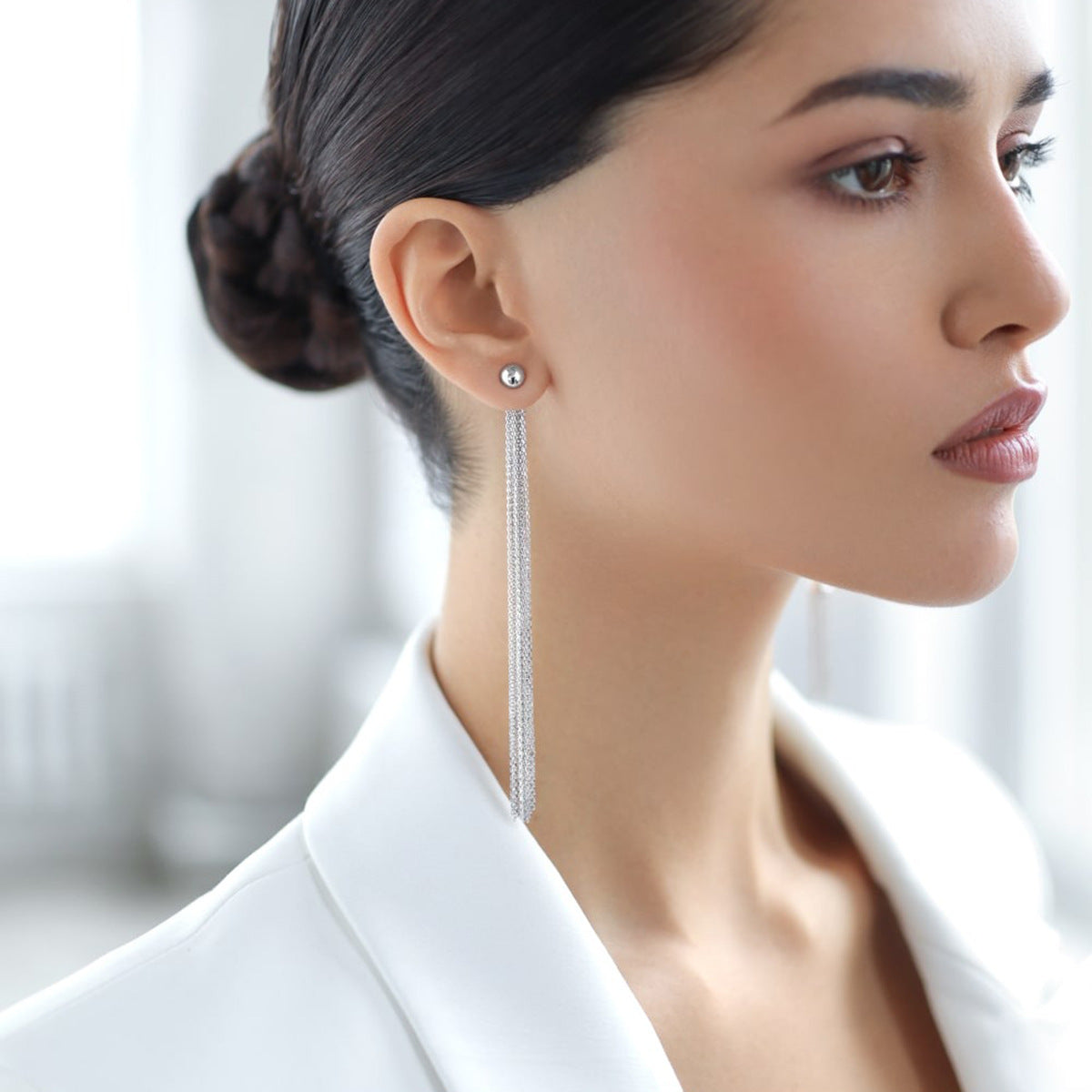 Aurora Long Tassel Earrings 925 Sterling Silver