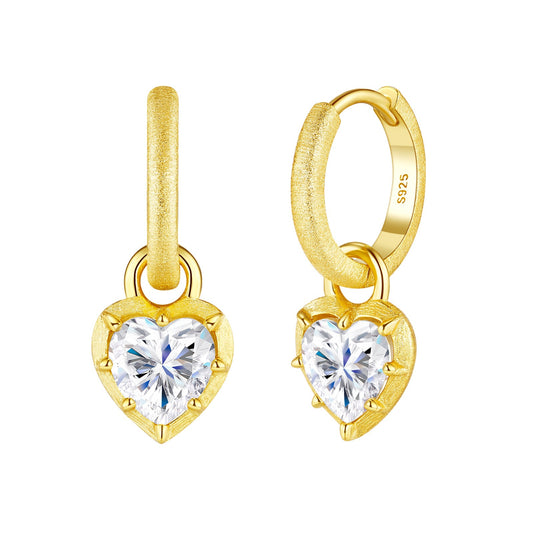 Amora Heart Moissanite Hoops
